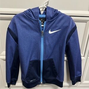 Nike Kids Blue Full-Zip Hooded Dri-FIT Sweatshirt
